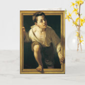 Wenskaart met klassiek schilderij kaart (Gele Bloem)