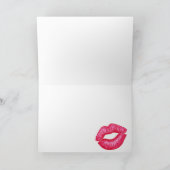 Wenskaart met kus met rode lippenstift kaart (Binnen)