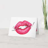 Wenskaart met kus met rode lippenstift kaart (Voorkant)