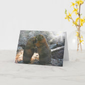 Wenskaart met leuke marmot paar kaart (Gele Bloem)