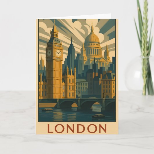 Wenskaart met Londen  Kaart (Voorkant)