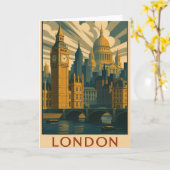 Wenskaart met Londen  Kaart (Gele Bloem)