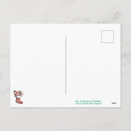 Wenskaart met Mele Kalikimaka Feestdagenkaart (Achterkant)