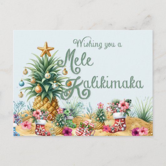 Wenskaart met Mele Kalikimaka Feestdagenkaart (Voorkant)