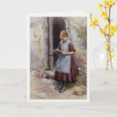 Wenskaart met Myles Birket Foster schilderij Kaart (Gele Bloem)