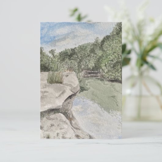 Wenskaart met natuurtafereel bedankkaart (Staand voorkant)