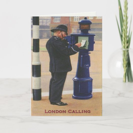  wenskaart met oproep van de politie van Londen Kaart (Voorkant)