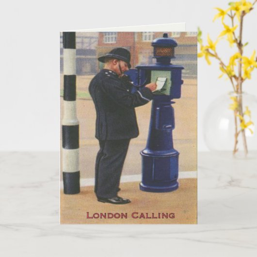 wenskaart met oproep van de politie van Londen Kaart (Gele Bloem)