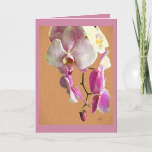 Wenskaart met orchidee kaart (Voorkant)