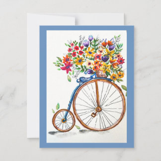 Wenskaart met Oude Fiets Notitiekaartje