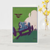  Wenskaart met oude racewagen Kaart (Gele Bloem)