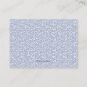 Wenskaart met paarse bloemen informatiekaartje (Achterkant)