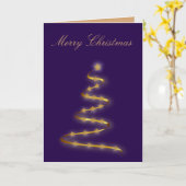 Wenskaart met Paarse en gouden kerstbomen Kaart (Gele Bloem)