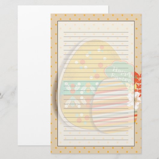 Wenskaart met paasei-symbool briefpapier (Voorkant / Achterkant)