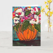 Wenskaart met pompoen kaart (Gele Bloem)