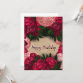 Wenskaart met pony's Happy Birthday Kaart (Voorkant / Achterkant in situ)