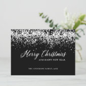 Wenskaart met prettig kerstfeest, glitter Silver Kaart (Staand voorkant)