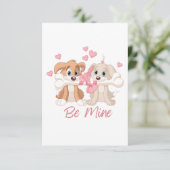 Wenskaart met puppy liefde kaart (Staand voorkant)