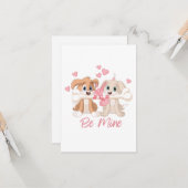Wenskaart met puppy liefde kaart (Voorkant / Achterkant in situ)