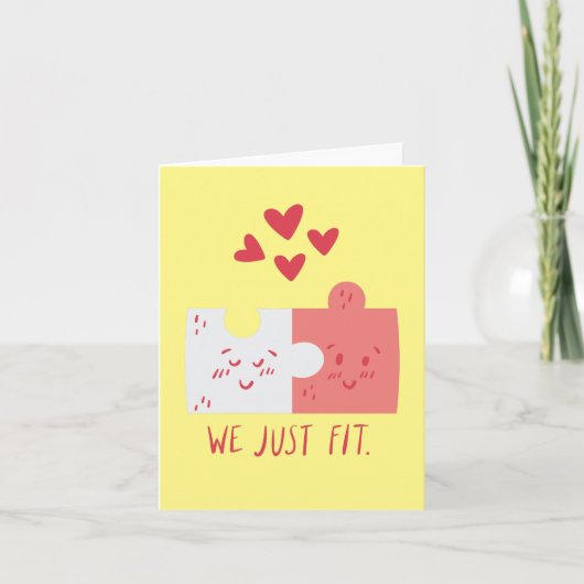 Wenskaart met puzzelstukjes kaart (Voorkant)