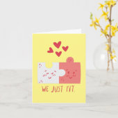 Wenskaart met puzzelstukjes kaart (Gele Bloem)