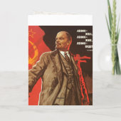 Wenskaart met Retro Druk van het Poster van Lenin Kaart (Achterkant)