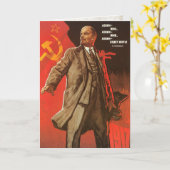 Wenskaart met Retro Druk van het Poster van Lenin Kaart (Gele Bloem)
