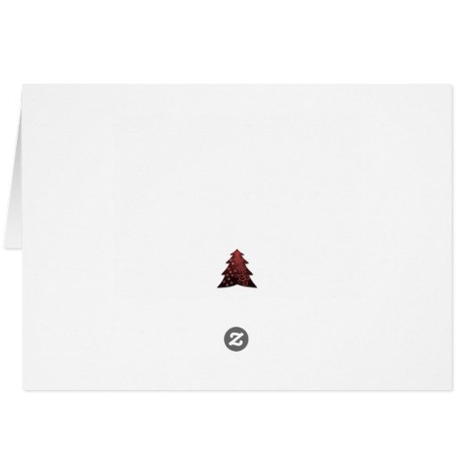 Wenskaart met rode kerstbomen (Achterkant Horizontaal)