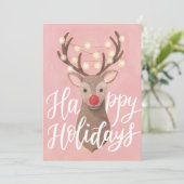 Wenskaart met rode neus voor kerstmis kaart (Staand voorkant)