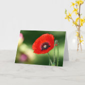 Wenskaart met rode papaverzaad kaart (Gele Bloem)