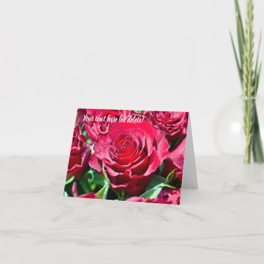 Wenskaart met rode rozen bedankkaart (Voorkant)