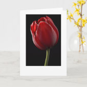 Wenskaart met rode tulpen kaart (Gele Bloem)