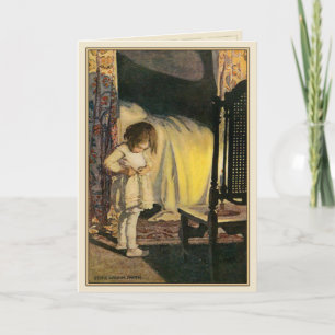 Wenskaart met Schattigee meisje illustratie Kaart