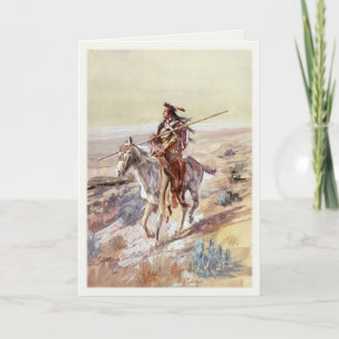 Wenskaart met schilderij van Indiaanse Kaart