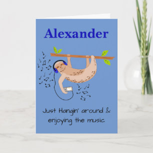 Wenskaart met sleuf en muziek gevouwen kaart