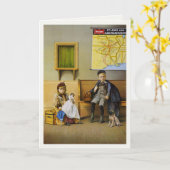 Wenskaart met Spoorweg Ad Poster Print Kaart (Gele Bloem)