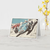 Wenskaart met Track Racing Poster Print Kaart (Gele Bloem)