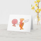 Wenskaart met trommel en tuba kaart (Gele Bloem)