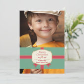 Wenskaart met vakantiegroet en foto feestdagenkaart (Staand voorkant)