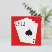 Wenskaart met vier Aces Kaart (Staand voorkant)