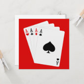 Wenskaart met vier Aces Kaart (Voorkant / Achterkant in situ)