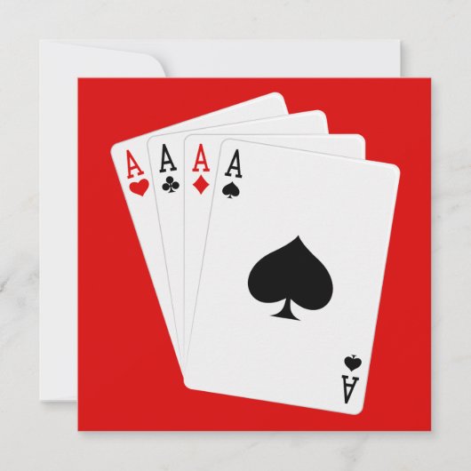 Wenskaart met vier Aces Kaart (Voorkant)