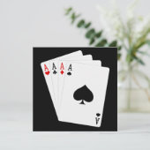 Wenskaart met vier Aces Kaart (Staand voorkant)