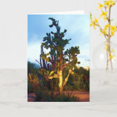 wenskaart met vijgcactusboom kaart (Gele Bloem)