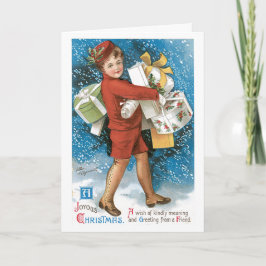 Wenskaart met Vintage Afbeelding Feestdagen Kaart