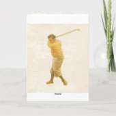 Wenskaart met Vintage Golf Player Kaart (Achterkant)