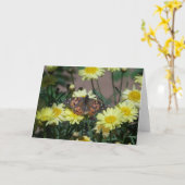 Wenskaart met vlinder en gele bloemen kaart (Gele Bloem)