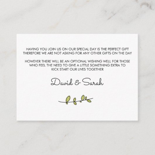 Wenskaart met Wensput Informatiekaartje (Voorkant)