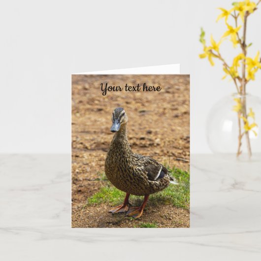 Wenskaart met wilde eend kaart (Gele Bloem)