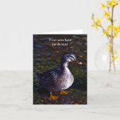 Wenskaart met wilde eend kaart (Gele Bloem)